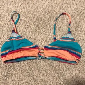 ROXY Striped Bikini Top